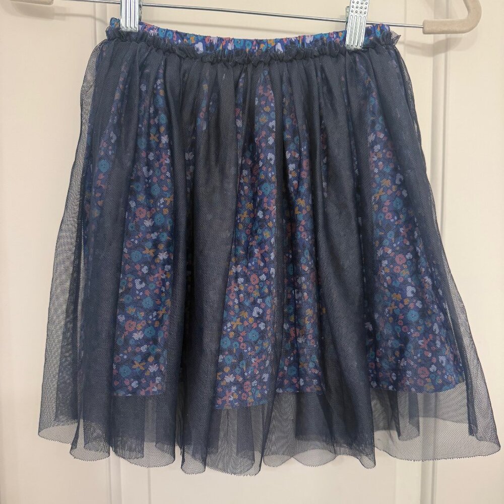 Tea Collection Girls Blue Tulle Skirt Size 7 Elastic Waist